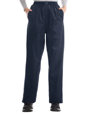 iCreek Women's Rain Pants Waterproof Hiking Pants Windproof Lightweight Over Pants Work Rain Outdoor for Golf, Fishing(Navy Blue With Pocket)