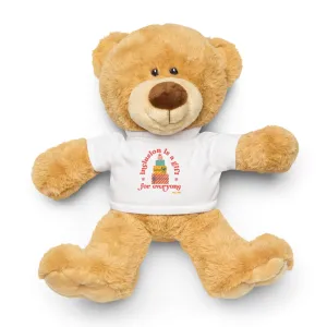 Inclusion is a Gift - red Teddy bear with a t-shirt