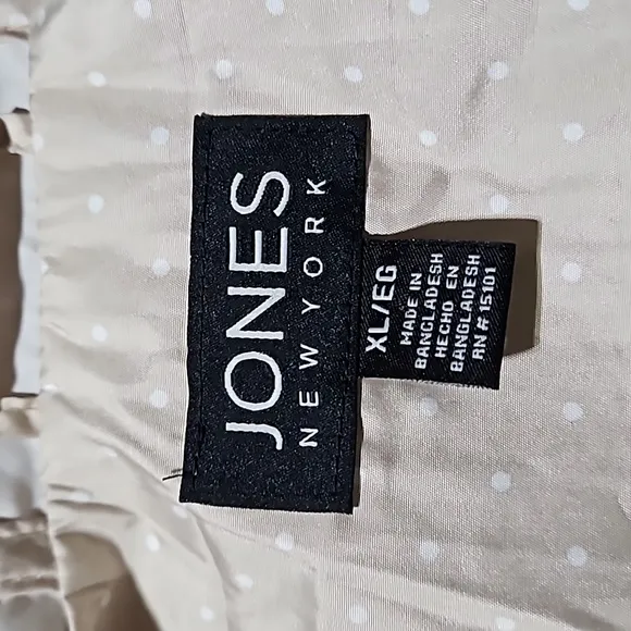 Jones of 🎄 New York lightweight hooded cream &amp; white polka dot rain jacket NWT