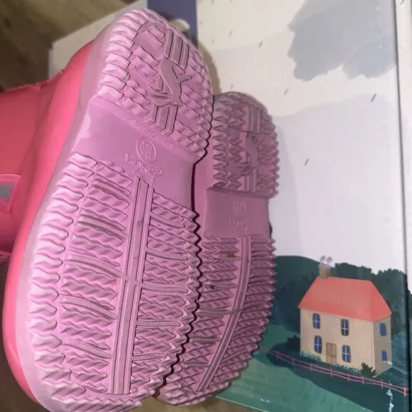 JOULES GIRL'S BABY WELLY PRINT UNICORN PINK RAIN BOOTS SIZE 5