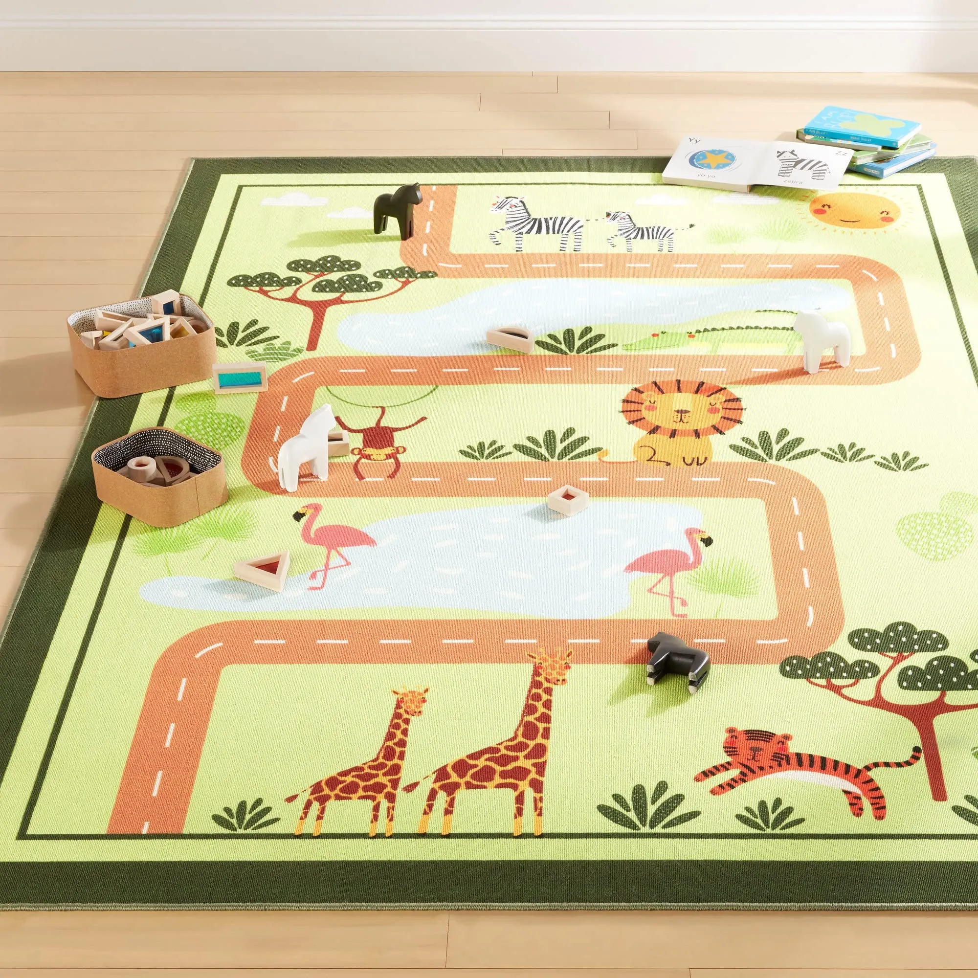 Jungle Road Kids Machine Washable Area Rug