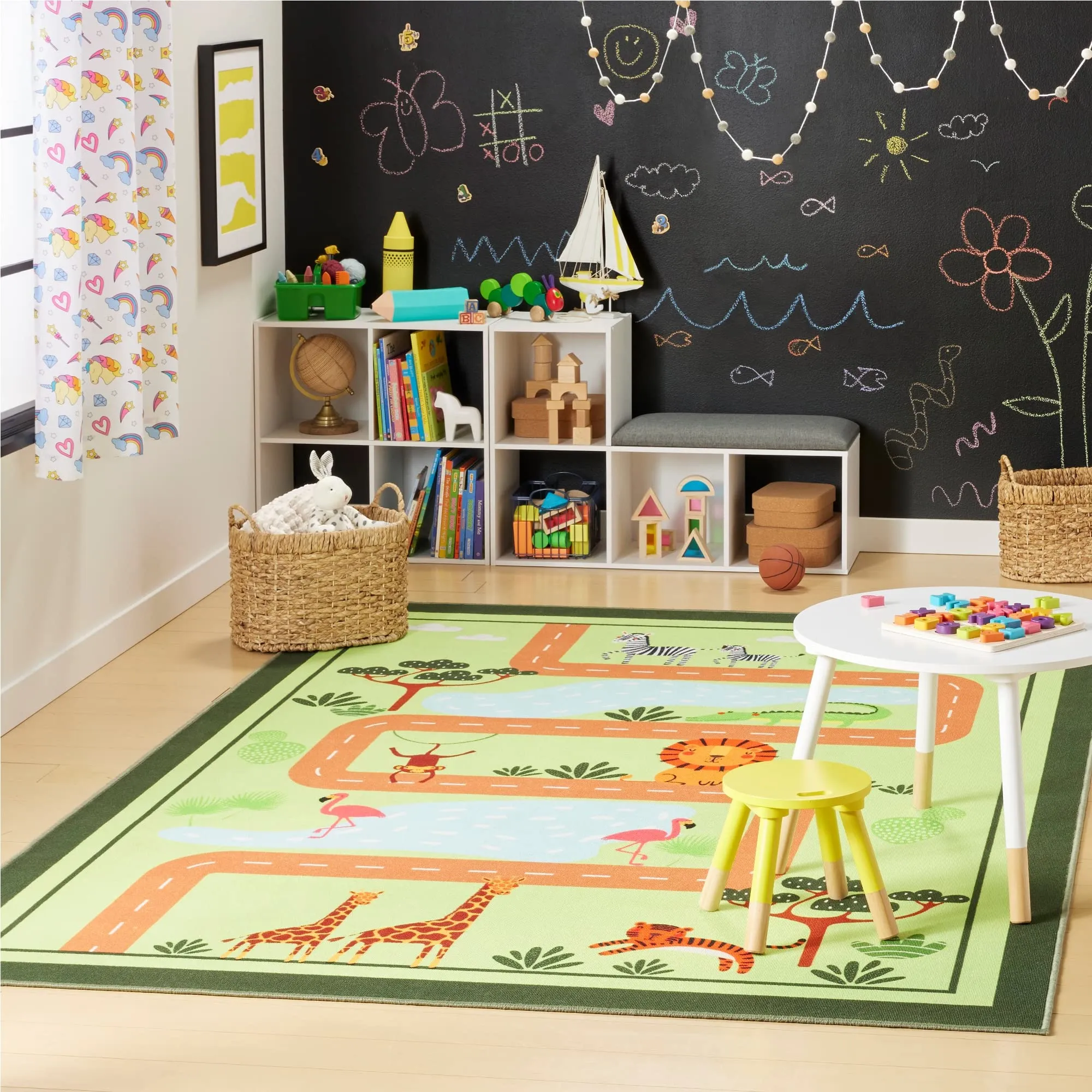 Jungle Road Kids Machine Washable Area Rug