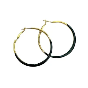Just Lil Things  Black Hoop Earrings jlt11270