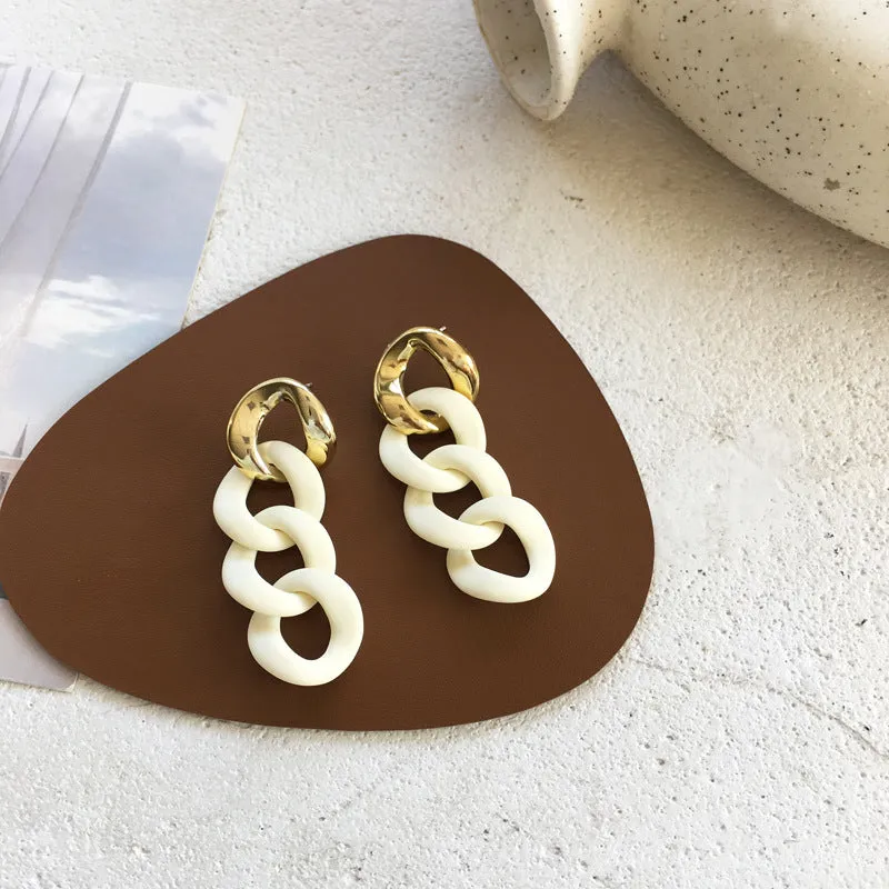Just Lil Things  White Pin Earrings jlt11267