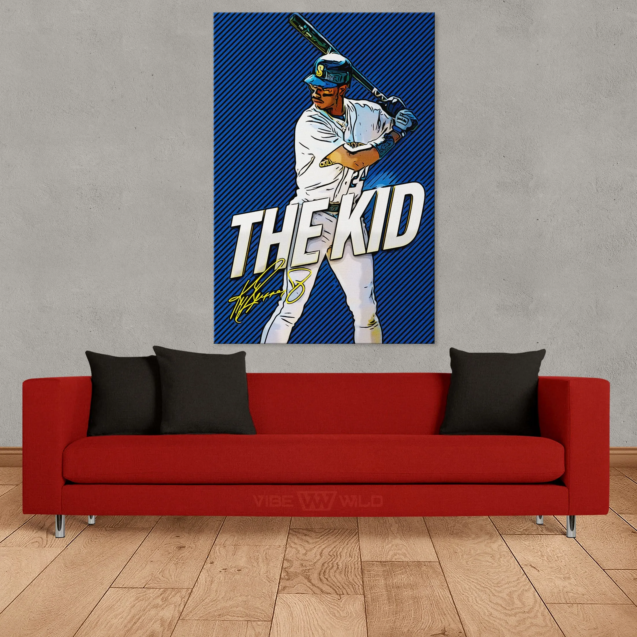 Ken Griffey Jr. "THE KID" Canvas Wall Art