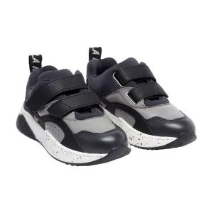 KID BOY COLORBLOCK VELCO TRAINERS,GREY