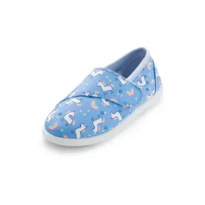 Kids Loafer Flat Slip On Canvas Sneakers Blue Unicorn - KKOMFORME