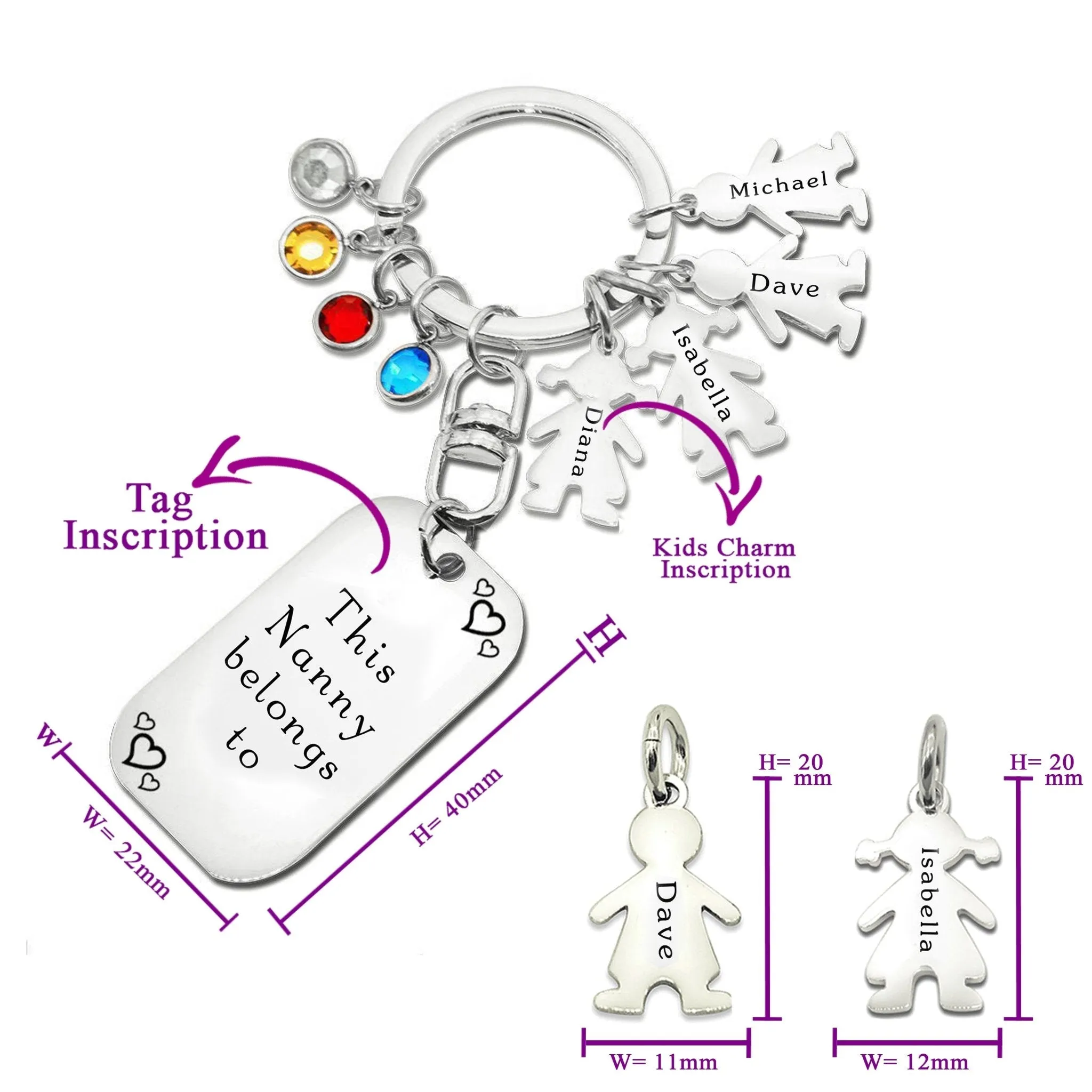 Kids Love Keyring Tag - (One charm is included)