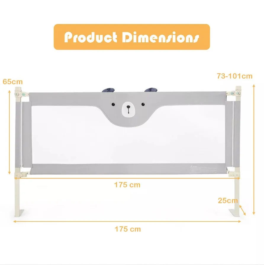 Kids Pull-Down Safety Bed Rail - 1.8 Meter (Grey)
