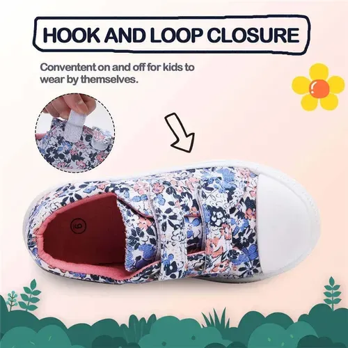 Kids Sneakers Boy and Girl Canvas Shoes Colorful Flower - KKOMFORME