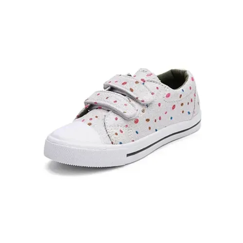 Kids Sneakers Boy and Girl Canvas Shoes White Dots - KKOMFORME
