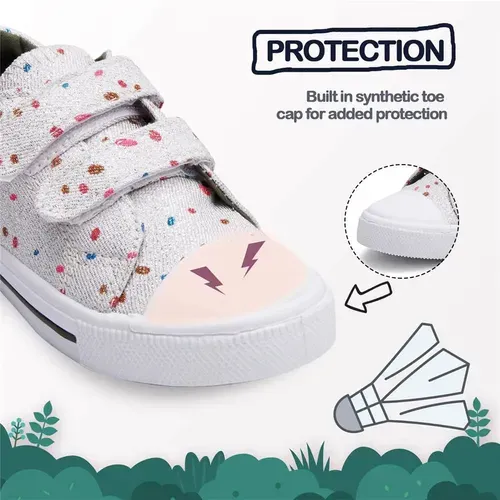 Kids Sneakers Boy and Girl Canvas Shoes White Dots - KKOMFORME