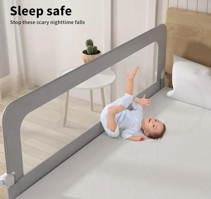 Kids Swing-Down Safety Bed Rail - 1.5 Meter (Grey)