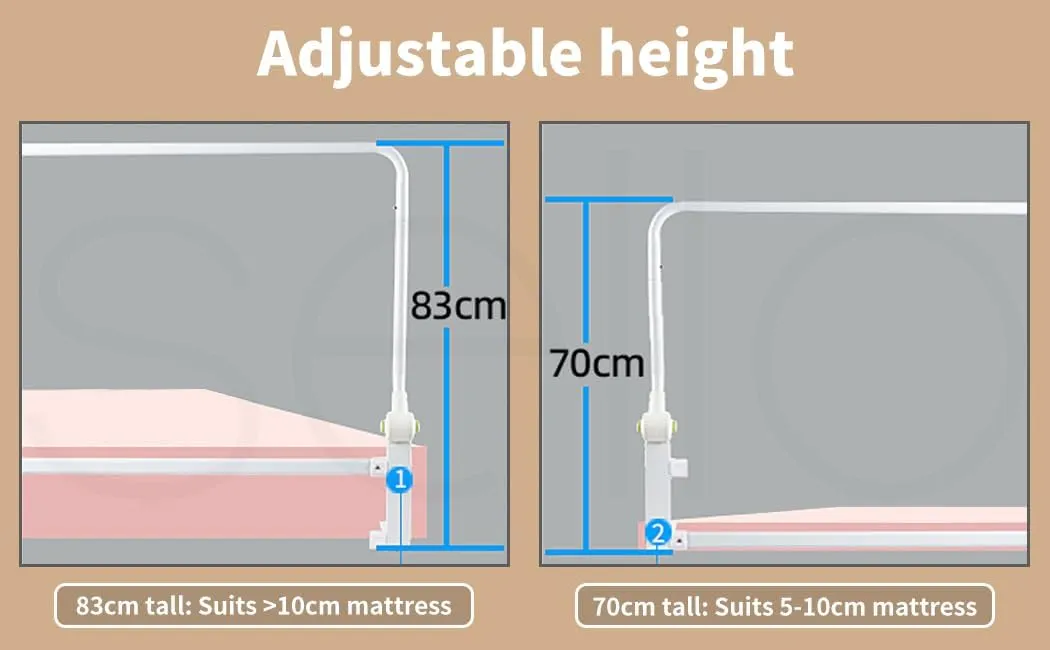 Kids Swing-Down Safety Bed Rail - 1.5 Meter (Grey)