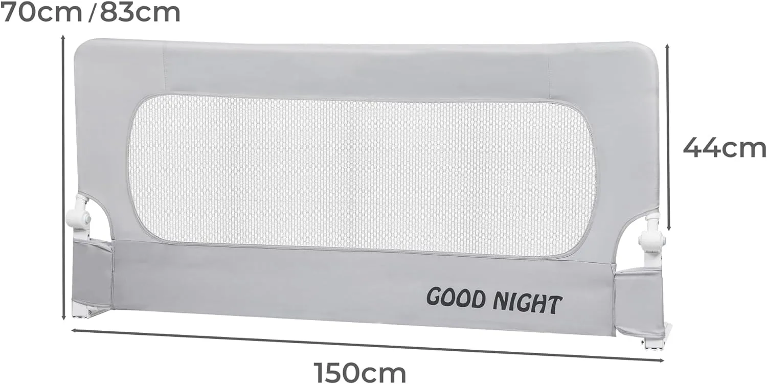 Kids Swing-Down Safety Bed Rail - 1.5 Meter (Grey)