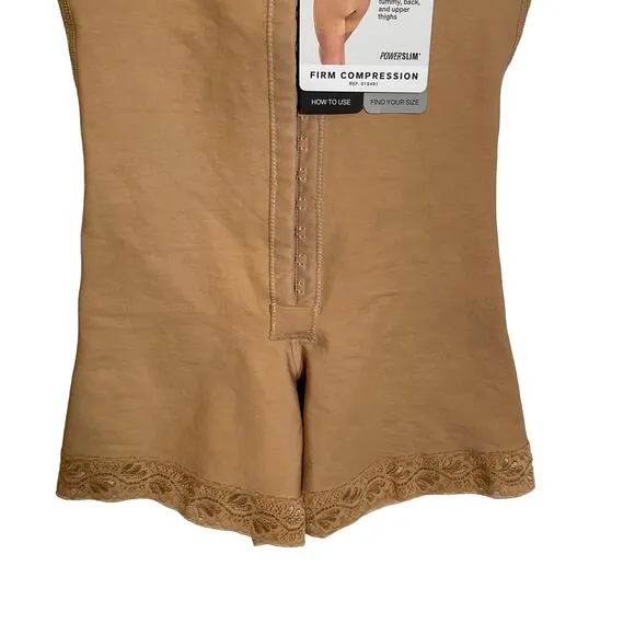 Leonisa Firm Compression BoyShorts Body Shaper with Butt Lifter - Beige Small