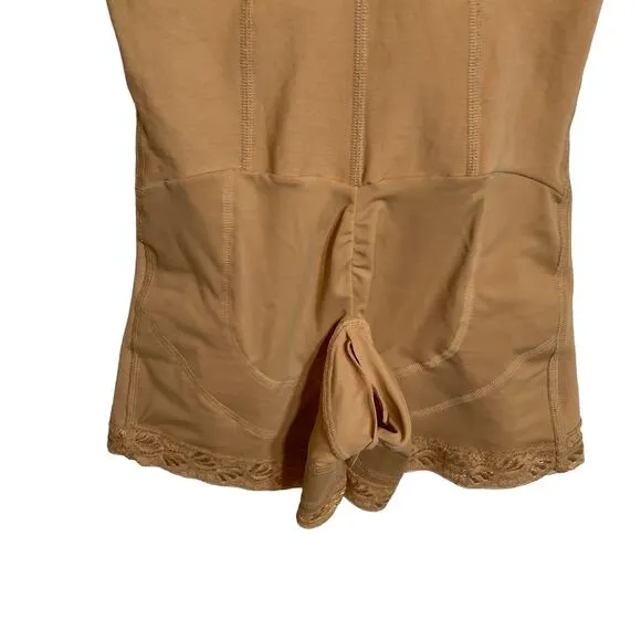Leonisa Firm Compression BoyShorts Body Shaper with Butt Lifter - Beige Small