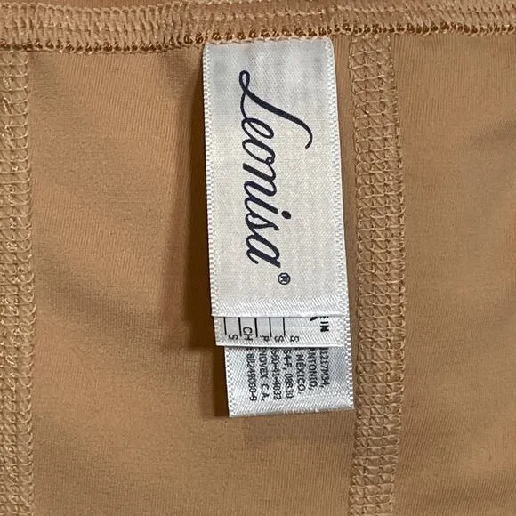 Leonisa Firm Compression BoyShorts Body Shaper with Butt Lifter - Beige Small