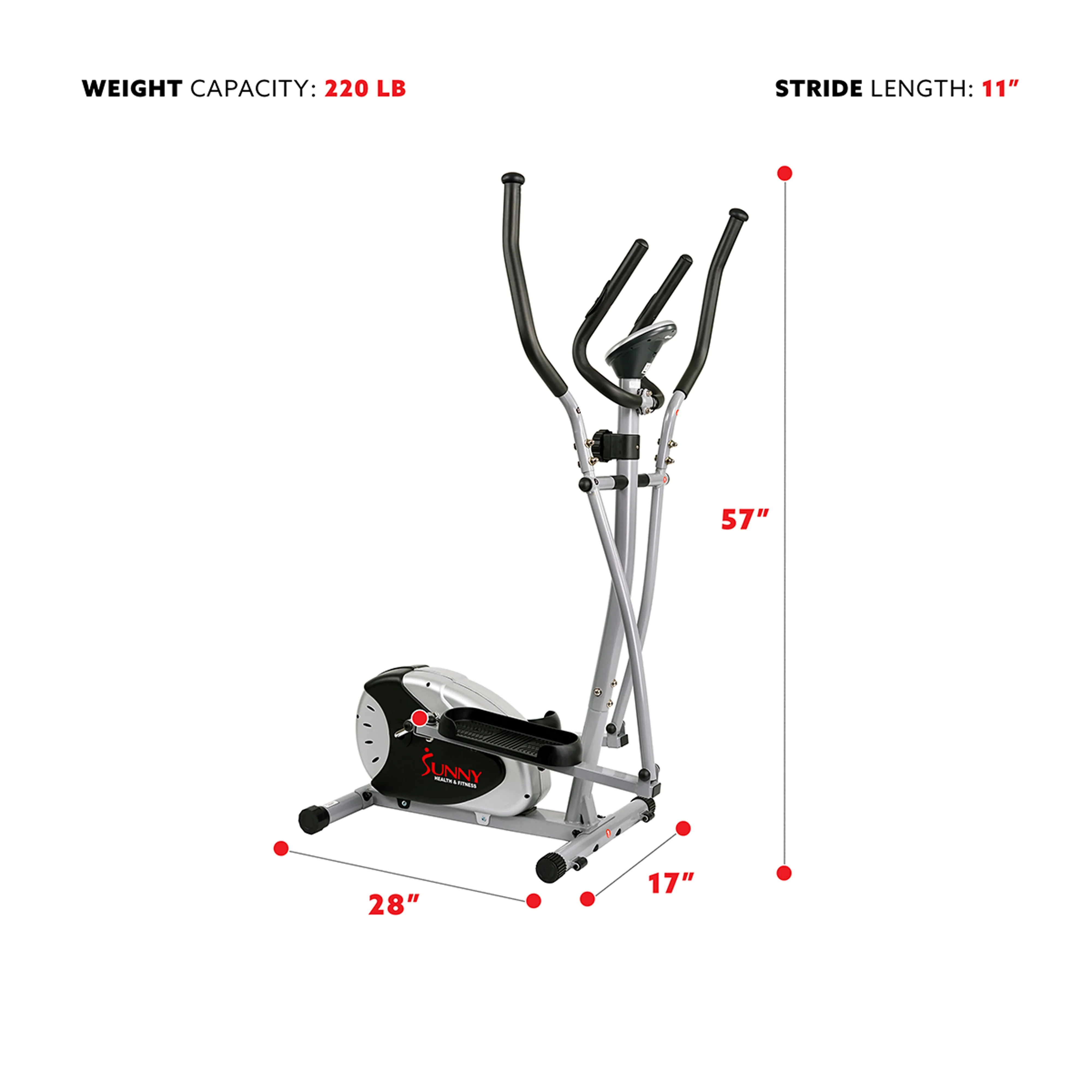 Magnetic Elliptical Bike Cross Trainer Machine Stepper