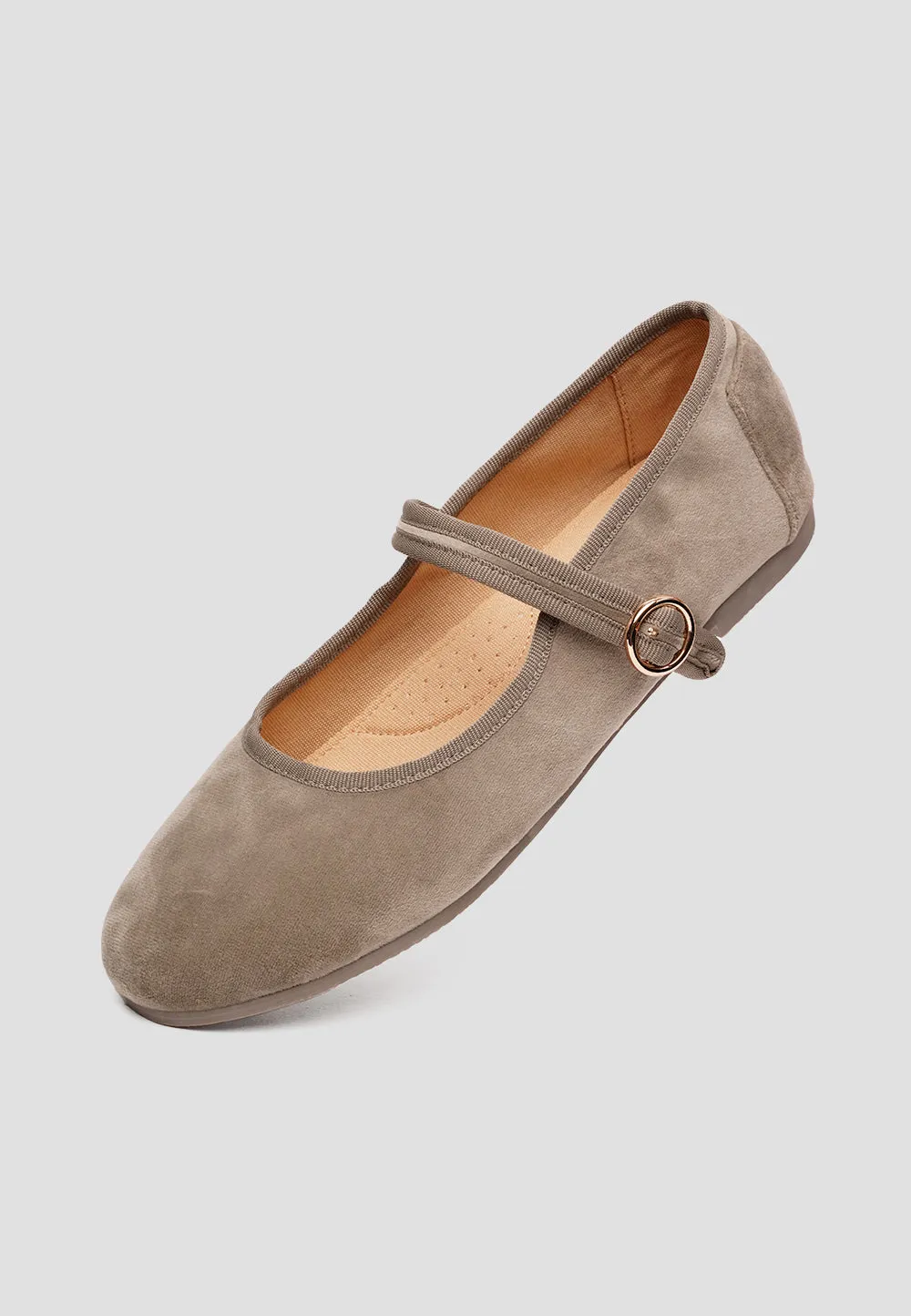 MARY JANE VELVET BEIGE