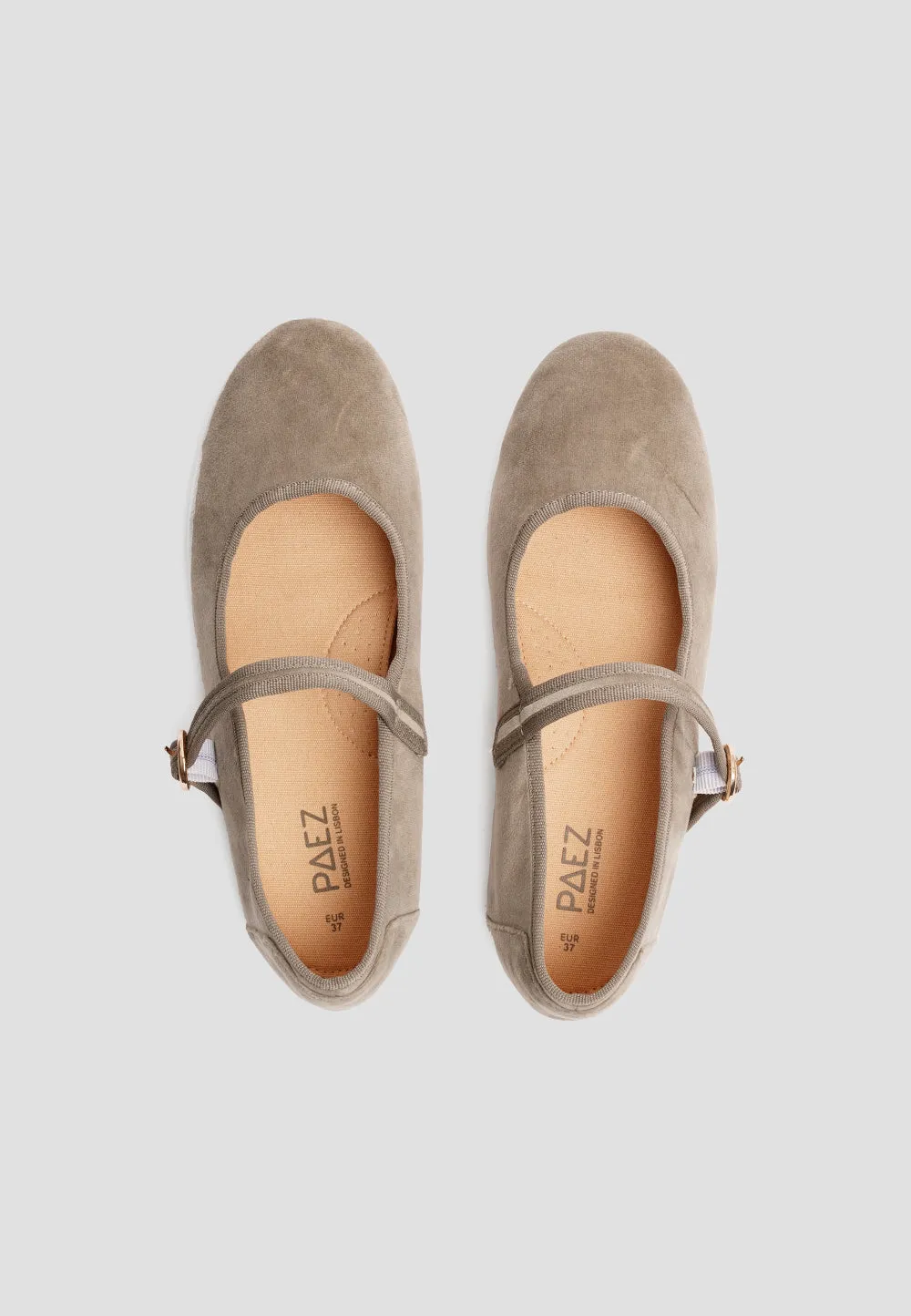MARY JANE VELVET BEIGE