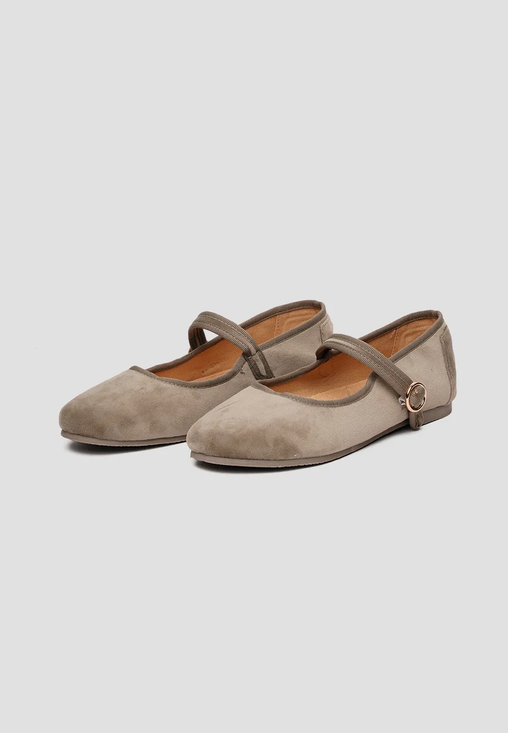 MARY JANE VELVET BEIGE