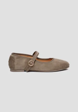 MARY JANE VELVET BEIGE