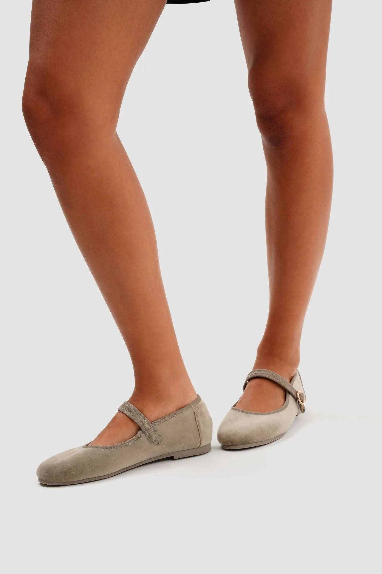 MARY JANE VELVET BEIGE
