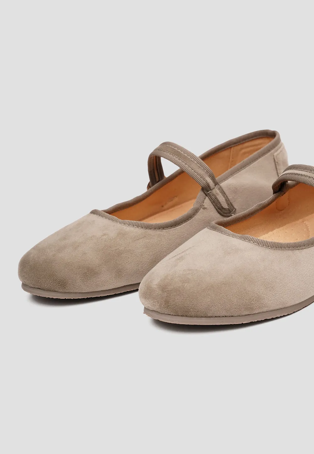 MARY JANE VELVET BEIGE