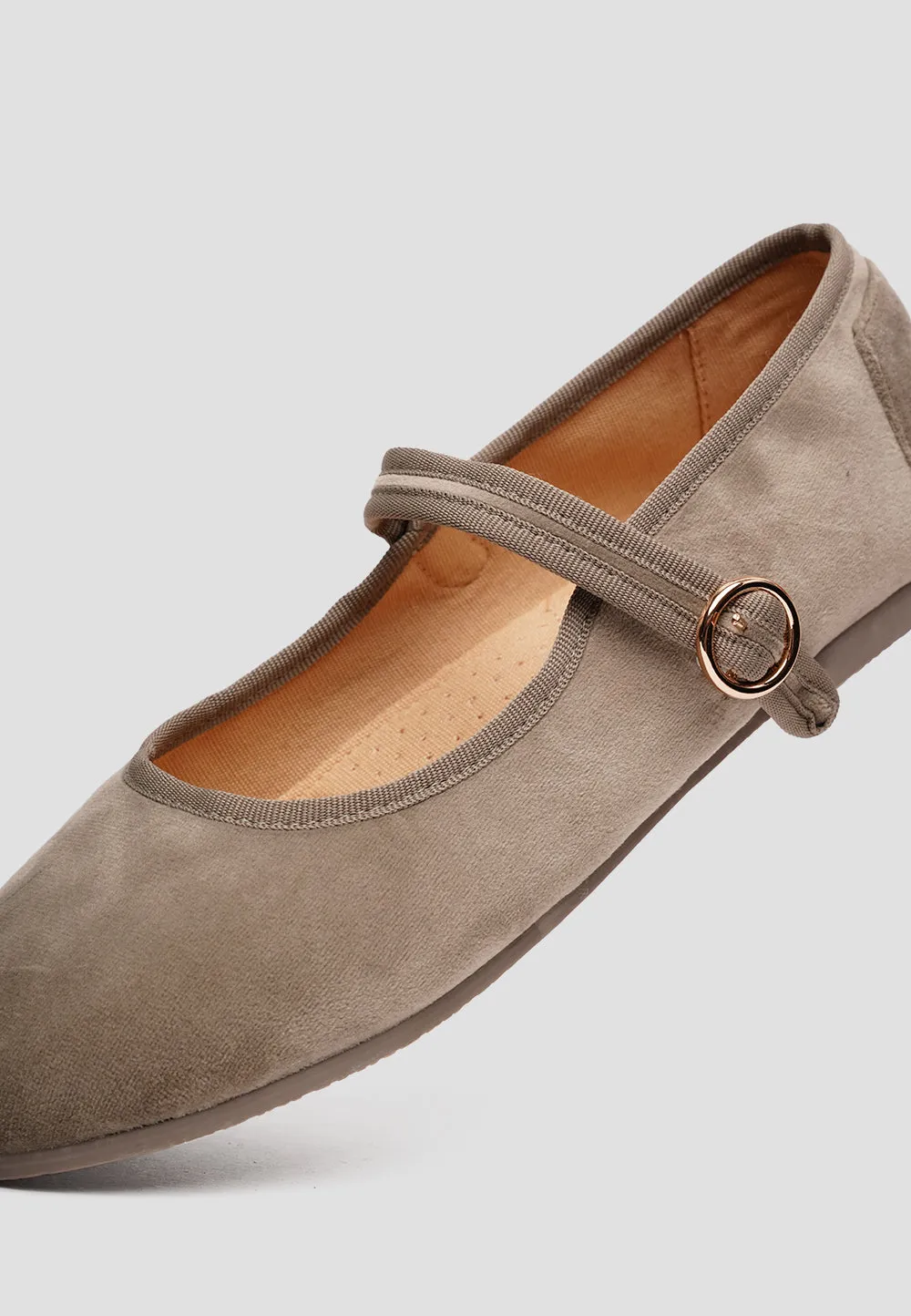 MARY JANE VELVET BEIGE