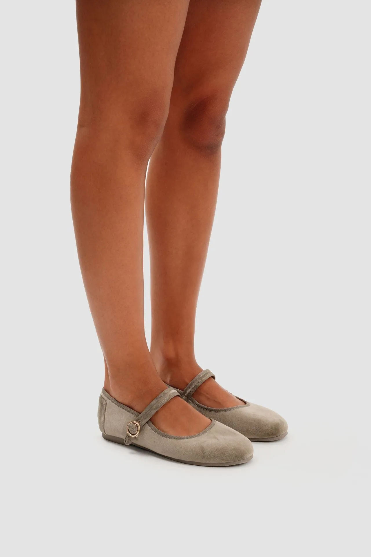 MARY JANE VELVET BEIGE