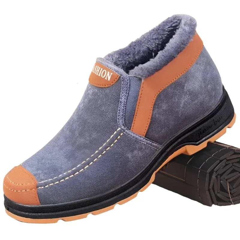 Men's Cotton Shoes Winter Fashion Shoes Men's Snow Boots Plush Thickened Comfortable and Warm Walking Shoes boots
