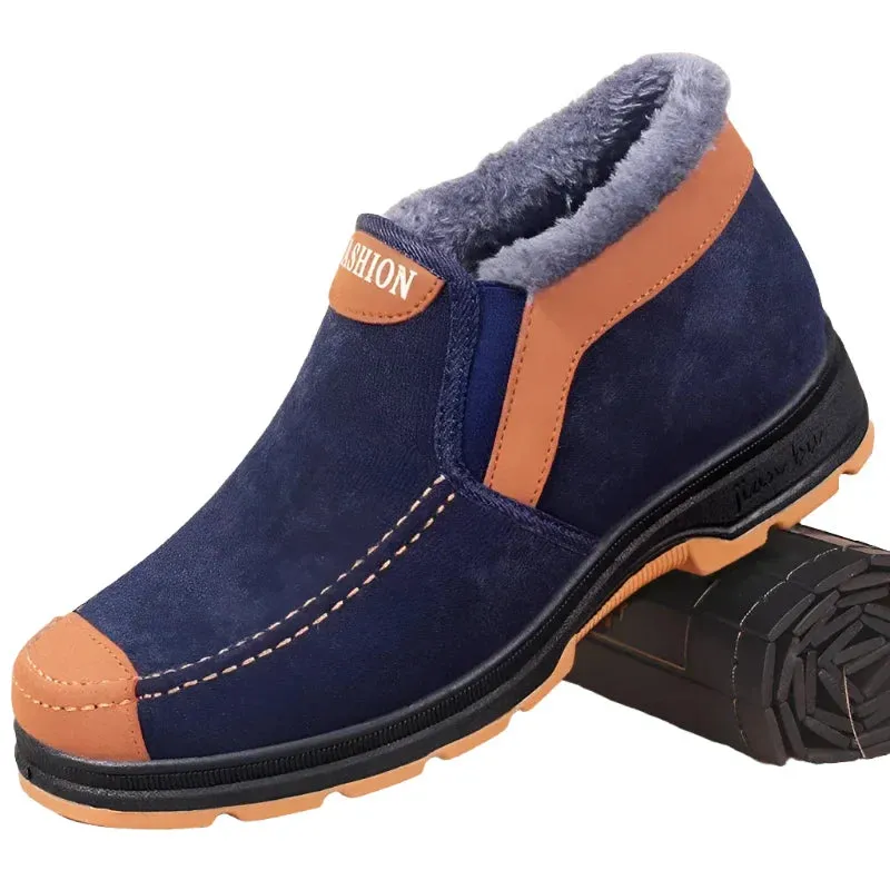 Men's Cotton Shoes Winter Fashion Shoes Men's Snow Boots Plush Thickened Comfortable and Warm Walking Shoes boots