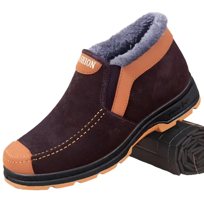 Men's Cotton Shoes Winter Fashion Shoes Men's Snow Boots Plush Thickened Comfortable and Warm Walking Shoes boots