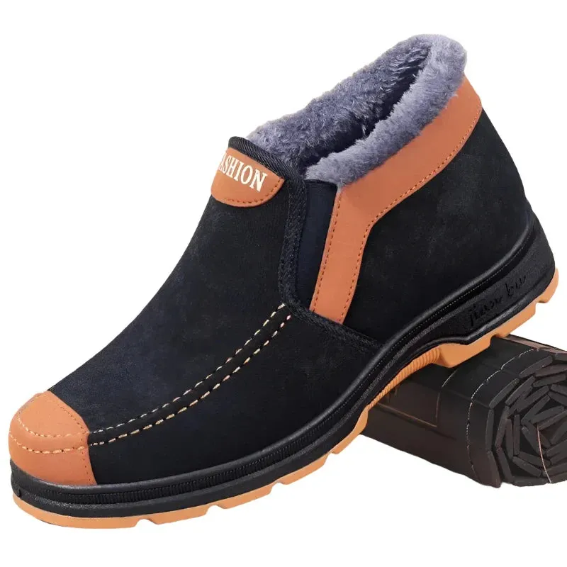 Men's Cotton Shoes Winter Fashion Shoes Men's Snow Boots Plush Thickened Comfortable and Warm Walking Shoes boots
