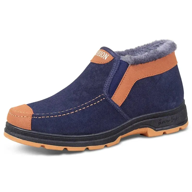 Men's Cotton Shoes Winter Fashion Shoes Men's Snow Boots Plush Thickened Comfortable and Warm Walking Shoes boots
