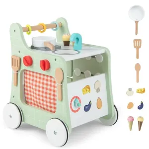 Montessori 6-in-1 Posture Developing Baby Walker | Busy Board and Mini Toy Kitchen | 12m 