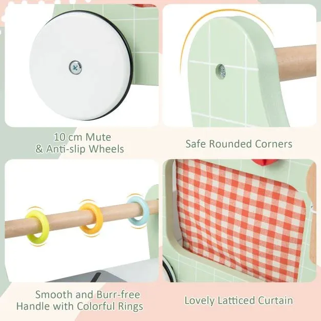 Montessori 6-in-1 Posture Developing Baby Walker | Busy Board and Mini Toy Kitchen | 12m 