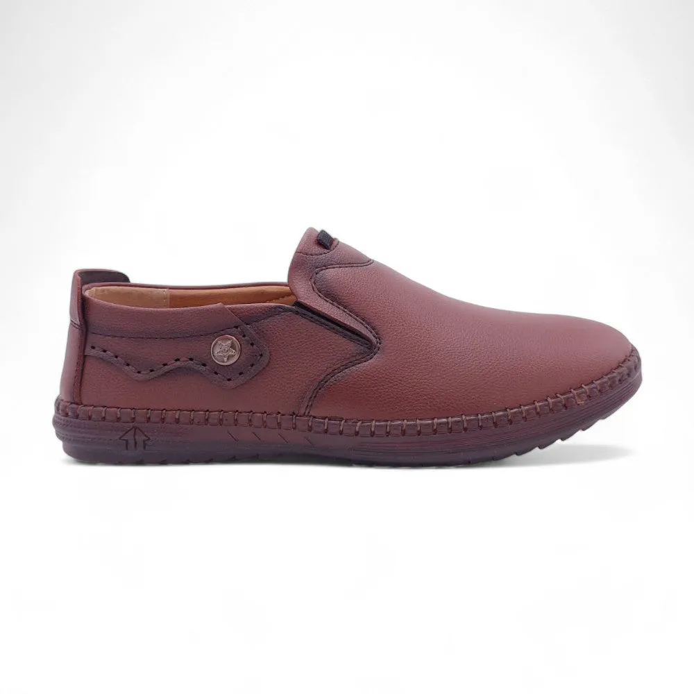 Mova Rexine Leather SlipOns RT01 - Sleek Brown