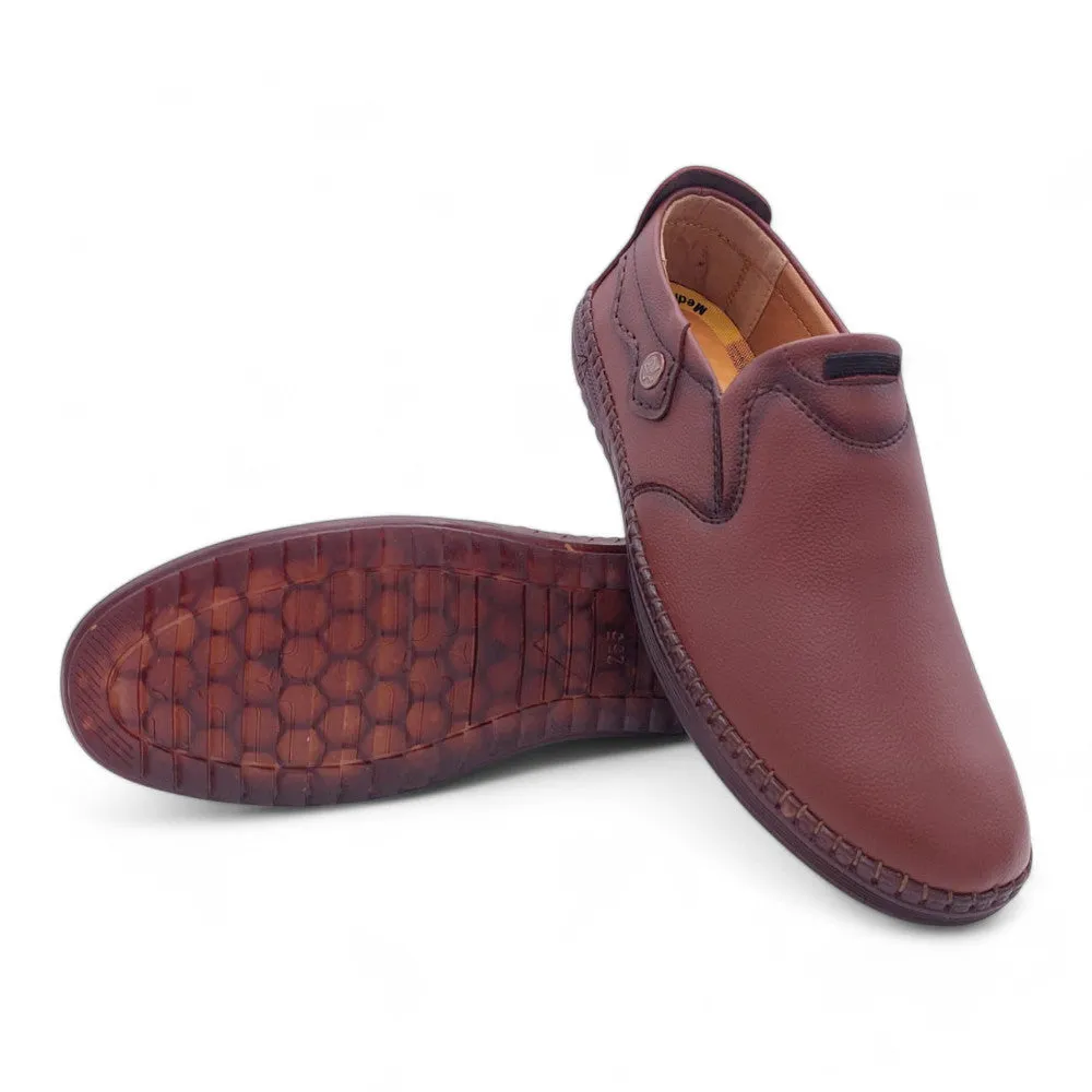 Mova Rexine Leather SlipOns RT01 - Sleek Brown