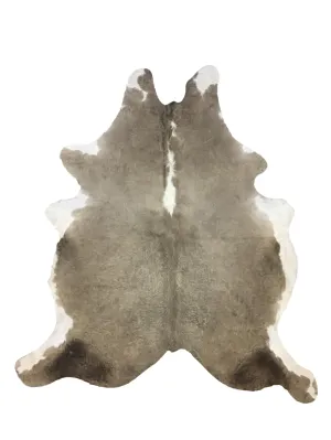 Mushroom and White Premium Brazilian Hide, XL CH74N V