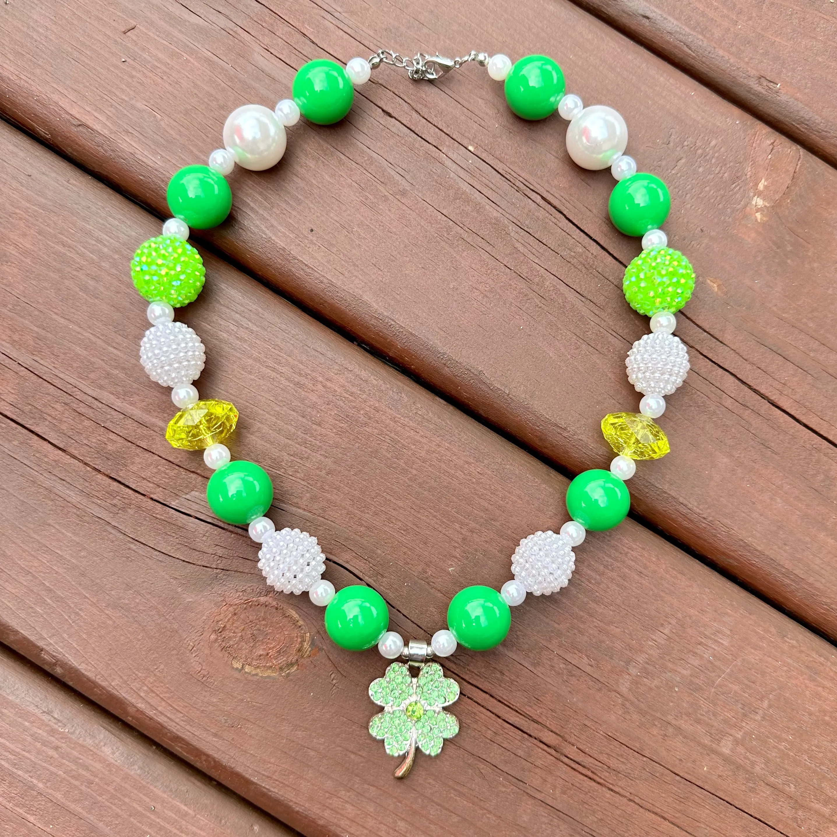 Necklace 4 Leaf Clover Shamrock Irish Lucky Girl
