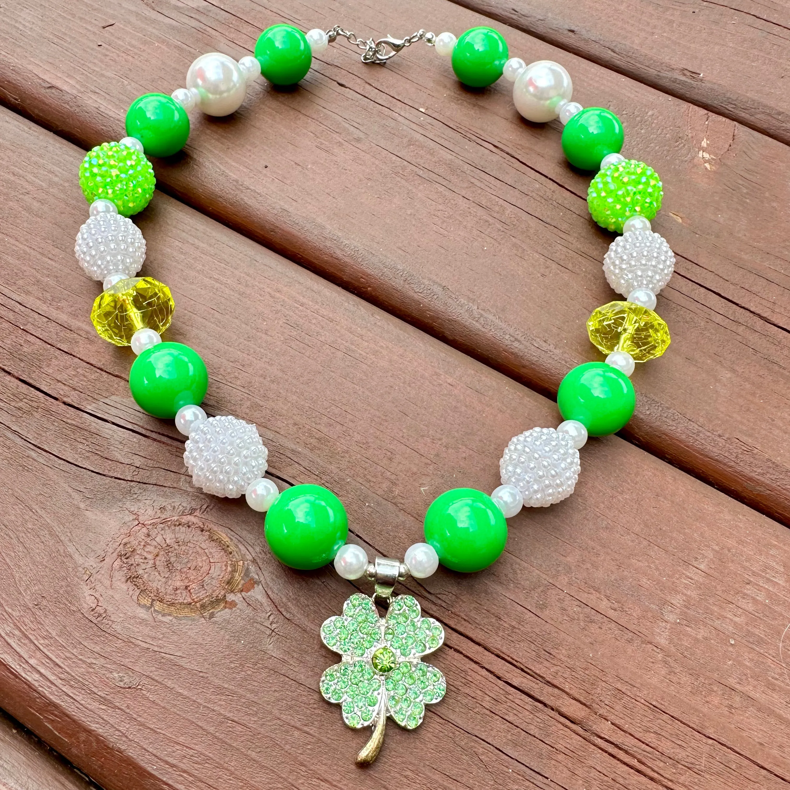Necklace 4 Leaf Clover Shamrock Irish Lucky Girl