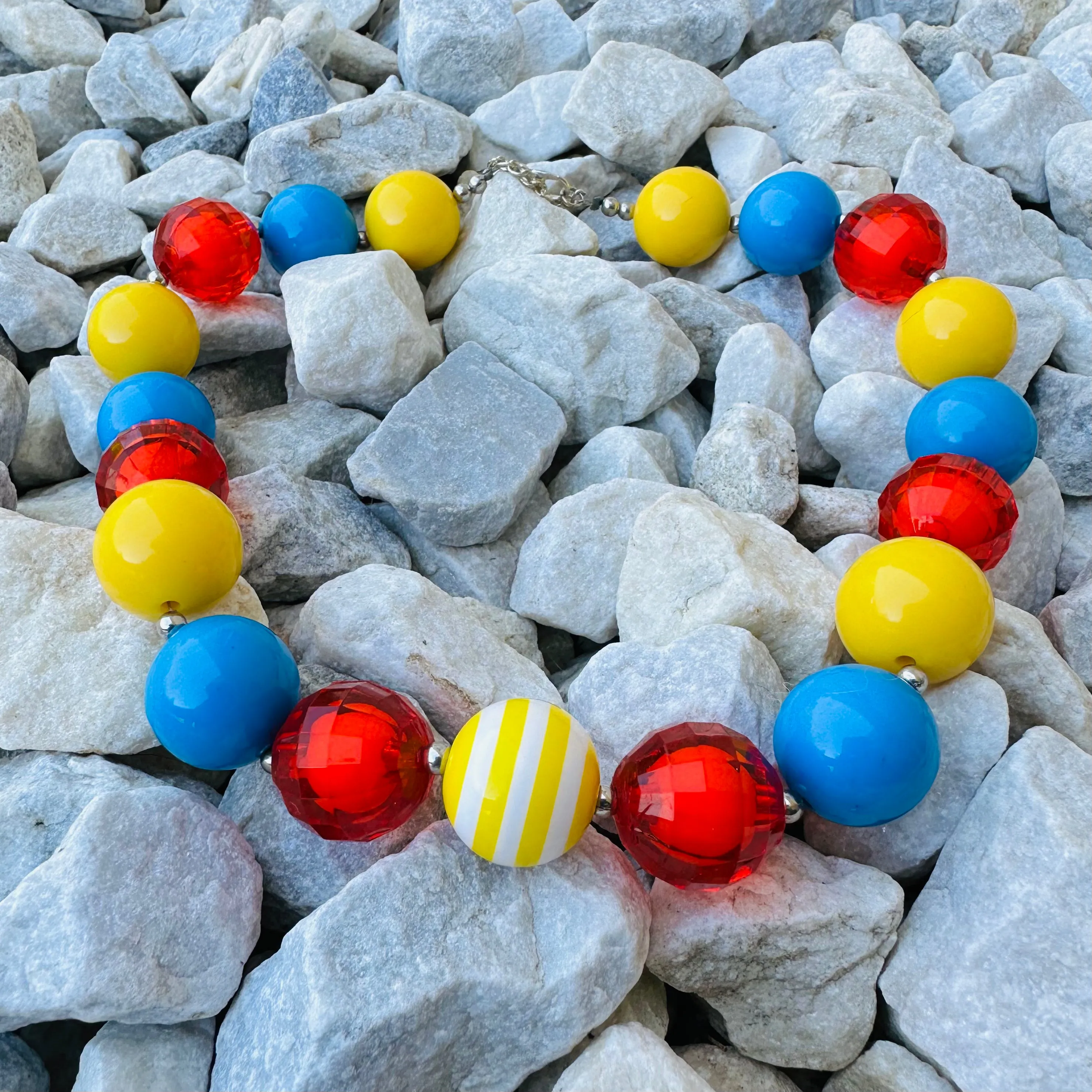 Necklace Chunky Bright Circus Carnival Color Kid Bling Jewelry