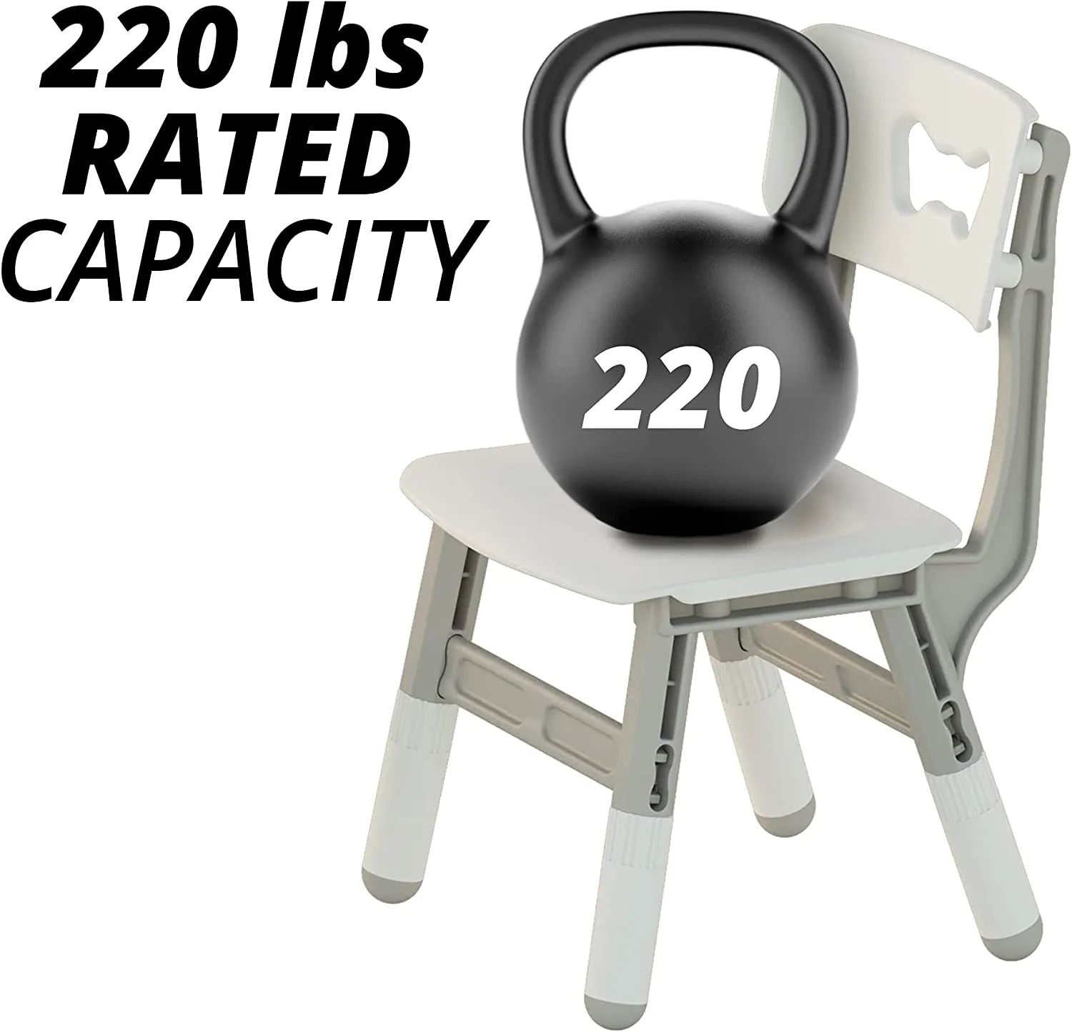 New Adjustable Classroom Chairs, Plastic Indoor Kids Seating for Schools, Daycares, Homes, Adjustable Seat Height (2-Pack)