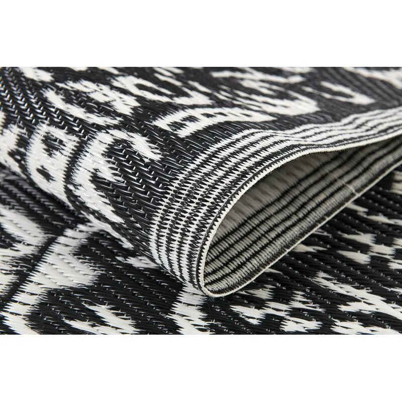 New Large 8Ft x 10Ft Stain & Fade Resistant Black & White Medallion Indoor/Outdoor Beverly Rugs Area Rug! Retails $310 
