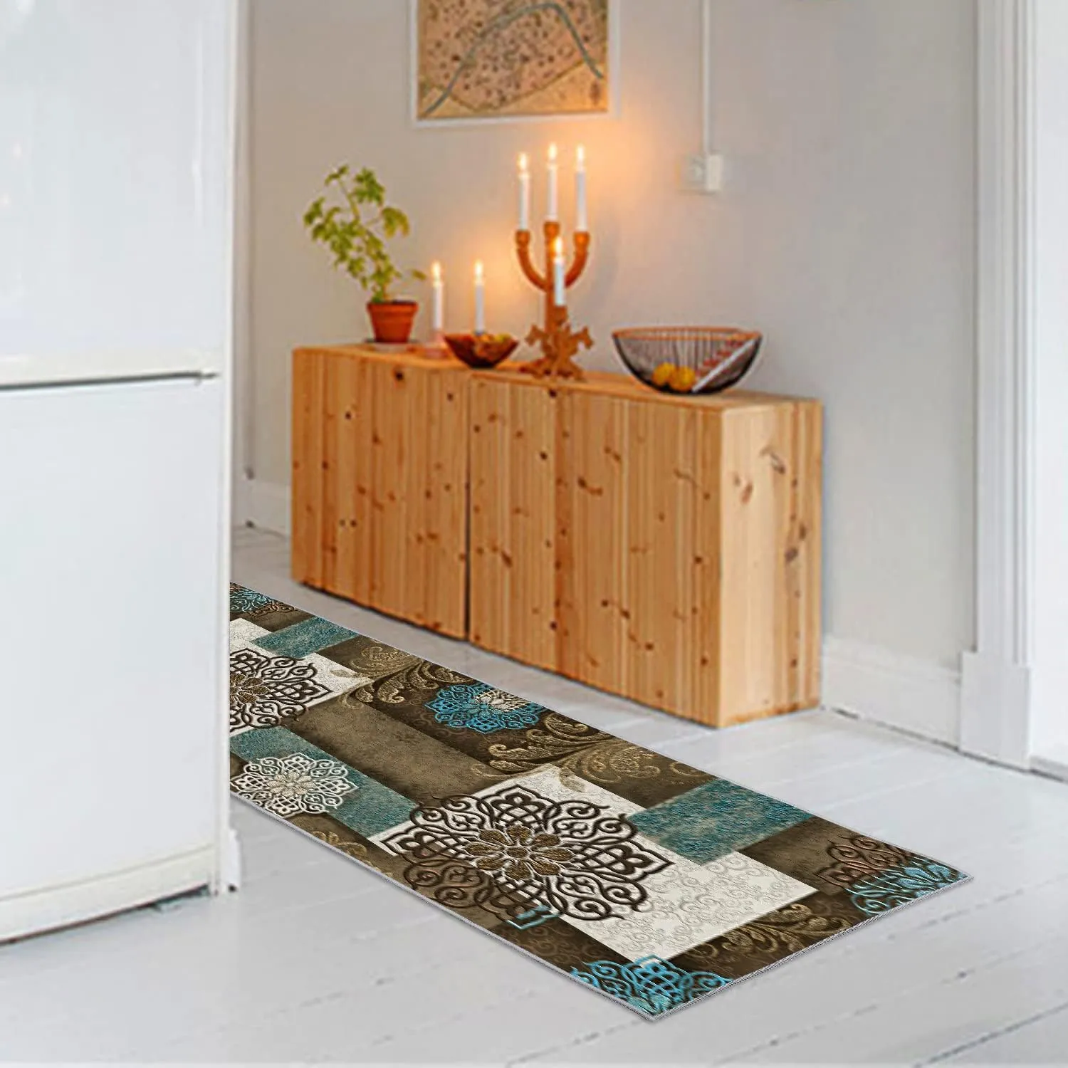 NEW Retails $50 pomhrory Runner Rug Carpet 2' X 8' with Non Slip Grip Back Anti Skid Area Rug for Hallway Kitchen Living Room Bed
