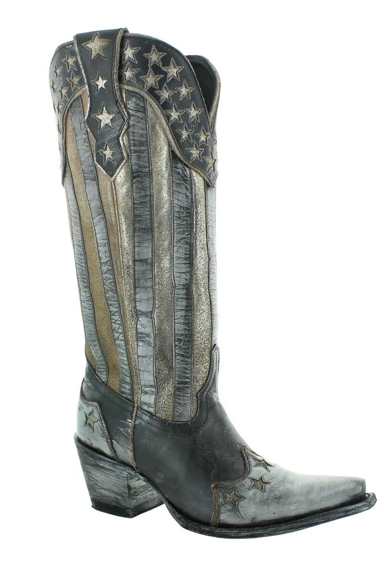 Old Gringo American Flag Bloom in Black and Metallic