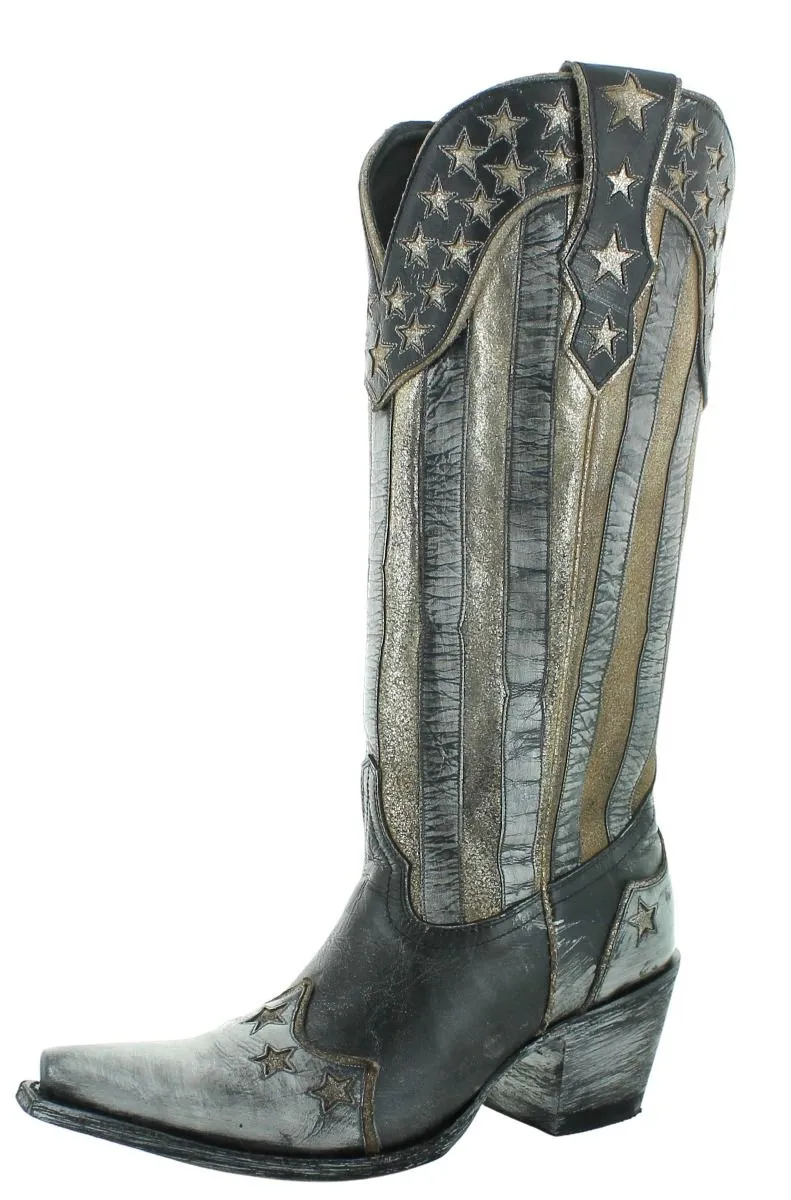 Old Gringo American Flag Bloom in Black and Metallic