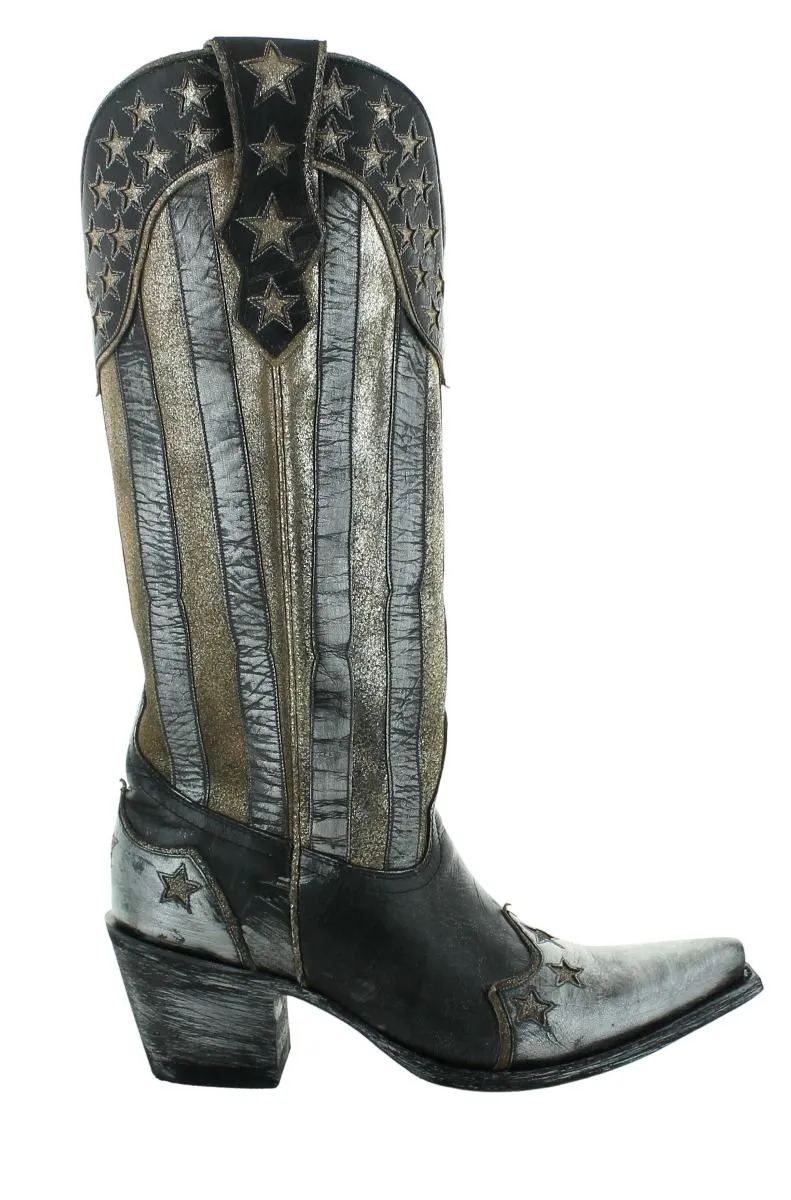 Old Gringo American Flag Bloom in Black and Metallic
